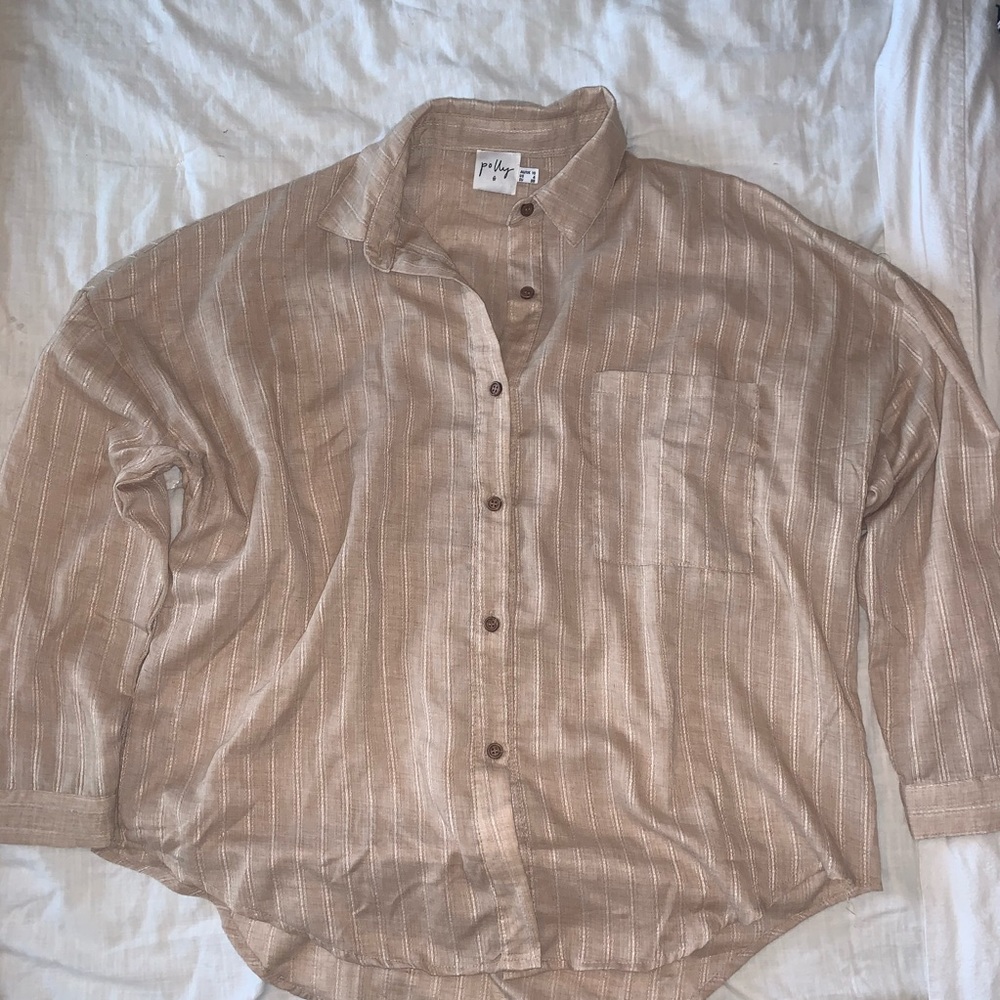 princess polly striped long sleeve blouse